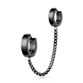 Miniatyrbillede 6 af 10: Tragus Linked kæde med Hoops øreringe i IP-316L kirurgisk stål 4 Stål