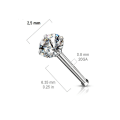 Miniatyrbillede 2 af 2: Pack med 5 st. Näspiercing i 316L stål med 2,5 mm cubik zirkon