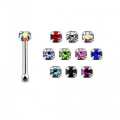 Miniatyrbilde 3 av 3: 2 st Näspiercing i Silver Med kloinfattad 1,5 mm  vitt strass