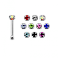 Miniatyrbillede 3 af 3: 2 st Näspiercing i Silver Med kloinfattad 1,5 mm  vitt strass