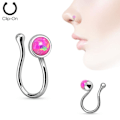 Pikkukuva 5 / 5: Clip On Opal Gem Non Piercing Nose Clip (Fake) 2 vit opal