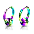 Pikkukuva 8 / 9: 1Par 17 mm Hoops örhängen i IP 316L Kirurgiskt stål med kula 1Guld