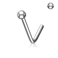 Miniatyrbillede 5 af 5: 1 L-formet næsepiercing i 316L kirurgisk stål med 2 mm. bold 3 Rödguld pläterad