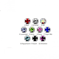 Pikkukuva 2 / 2: 1 kpl Nenälävistykset sterlinghopeaa, kynsisarja 1,5 mm. CZ Multicolor