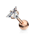 Miniatyrbilde 1 av 3: Tragus/Cartilage Piercing i IP-316L stål  4 mm, Trekantigt CZ
