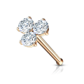 Miniatyrbillede 9 af 9: 1 St. Näspiercing i 316L Kirurgiskt stål med 3 runda CZ Azure 5 Rhodium/Aquamarine