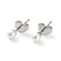Miniatyrbillede 1 af 2: Studs Örhängen i 316L Kirurgiskt stål med c:a 6 mm vit pärla