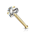 Miniatyrbillede 6 af 10: 1  Näspiercing i IP Pläterad 316L stål med 3 mm Hjårtformad CZ 5 Stål/ Aquamarine CZ