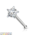 Pikkukuva 4 / 10: 1  Näspiercing i IP Pläterad 316L stål med 3 mm Stjärnformad CZ 4  Stål/ Rosa