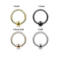 Miniatyrbillede 2 af 8: 8 mm Segment Ring i IP 316L kirurgiskt stål med kula 3 Roseguld