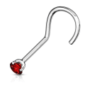 Miniatyrbild 7 av 10: 1 st Skruvbar näspiercing i 316L stål med  3 mm CZ( 8 färgval) 2 Kristall vit