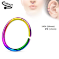 Miniatyrbillede 5 af 5: 1 Par Piercing ringar i IP  316L Stål 0,8 mm tjock 10 mm Ø 3 Svart
