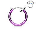 Miniatyrbilde 5 av 9: Clip On Titanium pläterad ring för näsa (Non-Piercing Septum) clip on ring svart