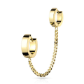 Miniatyrbillede 5 af 10: Tragus Linked kæde med Hoops øreringe i IP-316L kirurgisk stål 2 Svart