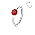 Pikkukuva 2 / 10: Piercingring i Titanium-IP 316L kirurgiskt stål med CZ (10 val) 7 Peridot grön