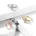 Miniatyrbild 8 av 8: 1 Piercingring i IP Pläterad 316L kirurgiskt stål med  Zirkoner 3 Rhodium/svarta CZ