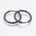 Pikkukuva 2 / 2: 1 pari 14 mm Hoops-korvakoruja mustaa 316L kirurgista terästä
