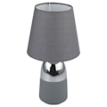 Miniatyrbillede 1 af 4: Taktile tekstilbordlampe, grå krom, H 31 cm, EUGEN