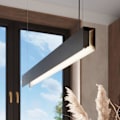 Miniatyrbillede 2 af 6: Suspensionslampe - Sollux - SPARK - LED G13 - 850lm - 3000K - Sort - 100x8x120cm Svart