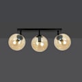 Miniatyrbillede 4 af 6: Emibig TOFI Tofi Globe loftspotlysstang sort med ravfarvet glas lampeskærm, 3x E14