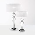 Miniatyrbillede 2 af 4: Ideal Lux DUCHESSA TL1 BIG, Transparent, Hvid, Stof, Glas, Metal, Soveværelse, Stue, IP20, E27, 1 pære(r)