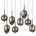 Miniatyrbillede 1 af 3: BLACKY pendel (8x60W) i sort metal og røget glas
