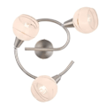 Miniatyrbillede 2 af 4: LED spotlight mat nikkel, krom, gennemsigtigt satinglas, D:250, H:210, inkl. 3xE14 LED 5W 230V, 400lm kilde, 400lm output, 3000K