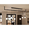 Miniatyrbillede 6 af 6: Pendel SALAMANCA 6 E27 LED Modern Loft BOHO Design Korridor -Sort