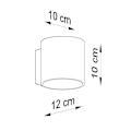 Miniatyrbillede 4 af 4: Applique Murale ORBIS LED Op/Ned - SOLLUX - Grå - Moderne - Værelse - Aluminium - 10x10x12 cm