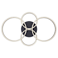 Miniatyrbillede 3 af 4: LED loftslampe, ringdesign, mat sort, L 65,5 cm