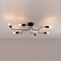 Miniatyrbillede 2 af 6: Lustre - Sollux Lighting - Vector 6 - Noir - 6 pærer - LED - Indendørs svart