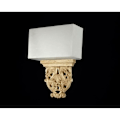 Miniatyrbillede 3 af 6: Cipresso Beige væglampe med rektangulær skærm, 2 lys, E14