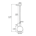 Miniatyrbillede 2 af 2: Argon SAGUNTO Dome loftslampe 20 cm mat opal, messing stål - moderne design