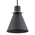 Miniatyrbillede 3 af 6: Argon BEVERLY loftslampe - sort struktur, kromelementer - E27 LED - moderne design