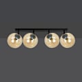 Miniatyrbild 2 av 6: Emibig TOFI Tofi Globe takspotlight bar svart med bärnstensfärgad glasskärm, 4x E14