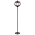 Miniatyrbillede 1 af 2: BLACKY gulvlampe (H160cm) i sort metal og røget glas