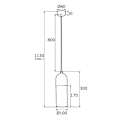 Miniatyrbillede 2 af 2: Slim Opal Matt nedhængt loftslampe - Argon BURGOS - Sort - LED - Moderne - Design