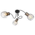 Miniatyrbillede 1 af 4: Loftslampe i matsort guldmetal, matsortmetal, D:600, H:240, ekskl. 3xE27 40W 230V