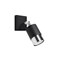 Miniatyrbillede 1 af 6: Sollux Lighting Nero Single spot, sort/krom, 1x GU10