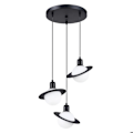 Miniatyrbillede 1 af 6: Suspenderet lampe - Sollux Lighting - Hyperion 3P - Indbygget LED - Sort farve - Moderne design svart