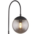 Miniatyrbillede 2 af 4: Gulvlampe, glaskugle, røg, matsort, H 150 cm, BLAMA