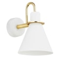 Miniatyrbild 1 av 3: Argon vägglampa BEVERLY Dome White Structure - Mässingselement - Sovrum - Modernt - Design
