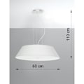Miniatyrbillede 4 af 6: Sollux VEGA Cylindrisk Pendel Hvid 60cm E27