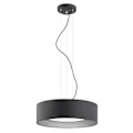Miniatyrbillede 1 af 2: Argon MOHITO 3-lys cylindrisk nedhængt loftslampe - sort struktur udvendig, sølv indvendig