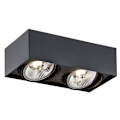 Miniatyrbillede 1 af 3: Dobbelt overflademonteret downlight Argon RODOS Plus GU10 - sort struktur - 2 lamper - 12W