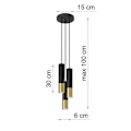 Miniatyrbillede 4 af 6: LOOPEZ Pendel 3P GU10 LED Modern Loft BOHO Design Korridor -Sort/Guld