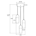 Miniatyrbillede 2 af 2: Cluster loftslampe 3 lys mat opal Argon BURGOS