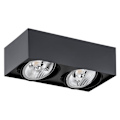 Miniatyrbillede 2 af 3: Dobbelt overflademonteret downlight Argon RODOS Plus GU10 - sort struktur - 2 lamper - 12W