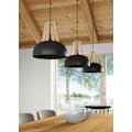 Miniatyrbillede 4 af 6: CASCO E27 LED Pendel Modern Loft BOHO Klassisk Design Korridor - Sort/Træ