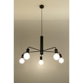 Miniatyrbillede 3 af 6: DUOMO 5 LED pendel - SOLLUX - Sort - Industriel - Loft - 5x60W E27